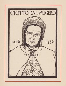 Giotto, artiste italien du Moyen Âge (lithographie) - European School