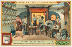 Histoire du verre, carte de Liebig, début du 20e siècle (chromo) - European School