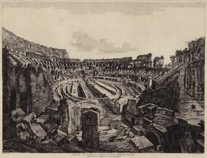 Intérieur du Colisée à Rome, excavé en 1813 et ouvert en 1814 - European School
