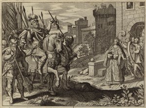 Jephthé accueilli par sa fille après avoir vaincu les Ammonites