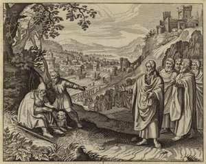 Jésus-Christ rendant la vue à un mendiant aveugle - European School