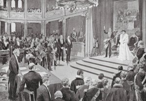 Le roi Haakon prête serment - European School