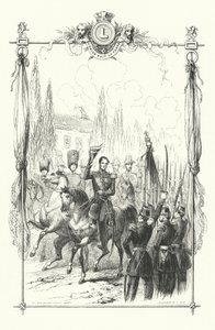 Le roi Léopold Ier, le duc de Brabant et le comte de Flandre passant en revue une parade militaire, Belgique - European School