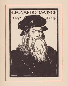 Léonard de Vinci, polymathe italien de la Renaissance (lithographie) - European School