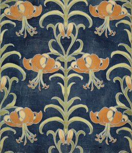 Motif de lys pour papier peint ou textile, 1896