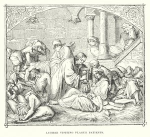 Luther visitant des patients atteints de la peste - European School