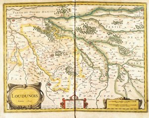 Carte du Loudunois en 1627, 1631 - European School