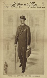 Mode masculine vers les années 1930 (lithographie) - European School