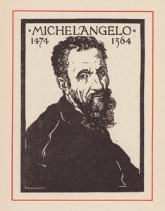 Michel-Ange, artiste et architecte italien de la Renaissance (lithographie) - European School