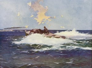 Monte-Carlo, La Course des Bateaux-Moteurs (colour litho) - European School