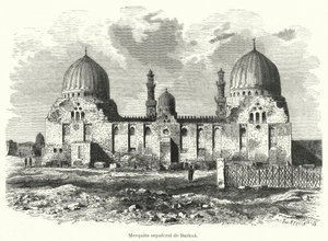 Mosquée et mausolée du sultan Barquq, Le Caire, Égypte (lithographie)