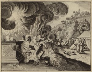 Nadab et Abihu consumés par le feu pour avoir désobéi à la loi de Dieu
