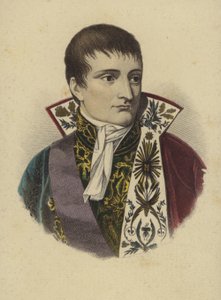 Napoléon Bonaparte (gravure en couleur) - European School