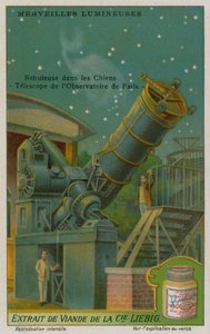 Nébuleuse parmi la Constellation des Chiens de Chasse et le télescope de l