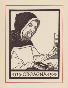 Orcagna, artiste et architecte italien du Moyen Âge (lithographie) - European School