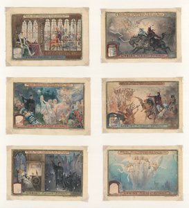 Œuvre originale pour un ensemble de cartes Liebig : Berlioz, Faust (gouache sur papier) - European School