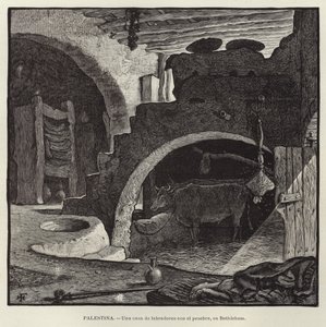 Palestine, Une maison de paysans avec la mangeoire, à Bethléem - European School