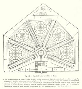 Plan de la prison cellulaire de Mazas (gravure)