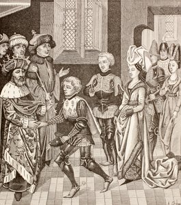 Réception de Gautier-sans-Avoir par le roi de Hongrie, c.1880 - European School