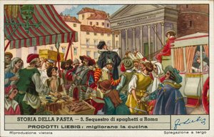 Saisie de spaghetti commercialisés illégalement, Rome (chromolitho) - European School