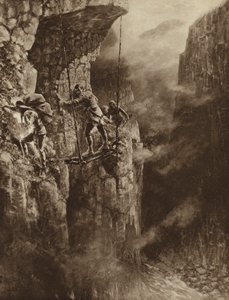 Simon Fraser dans le canyon Fraser lors de son voyage vers la mer - European School