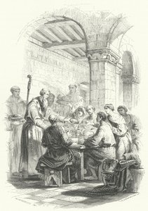 Saint Éloi servant de la nourriture aux pauvres (gravure) - European School