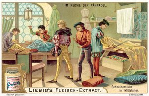 Atelier de tailleur au Moyen Âge