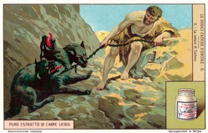 La capture de Cerbère (chromolithographie) - European School
