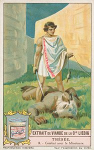 Thésée, carte de Liebig, début du 20e siècle (chromo) - European School