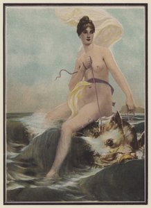 Thétis, nymphe de la mer dans la mythologie grecque (lithographie couleur) - European School