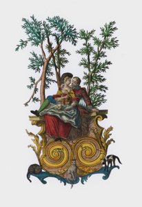Deux amoureux dans un jardin - European School