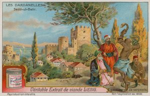 Vue de Seddulbahir avec des charmeurs de serpents