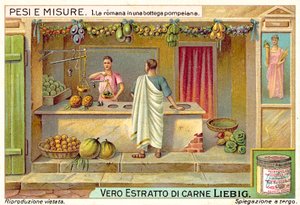 Pesée des fruits dans un magasin à Pompéi