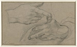 Étude de deux mains - Eustache Lesueur