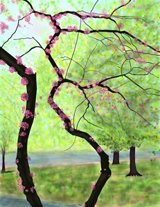 Arbre en fleurs, Brooklyn (art numérique)