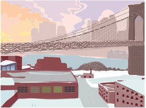 Brooklyn Bridge, Clearing Storm, 2015 (dessiné à la main sur un iPad avec un crayon Apple)