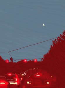 Conduite vers le sud, six heures cinquante-cinq, vers 2020-24 (art numérique)