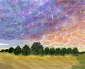 Field In Vermont, 2018 (dessiné à la main sur un iPad avec un crayon Apple)