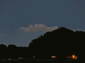 Champ et ciel au crépuscule, parc Prospekt, Brooklyn (art numérique)