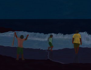 Final fire Island Beach At Night (art numérique) - Evan Sklar