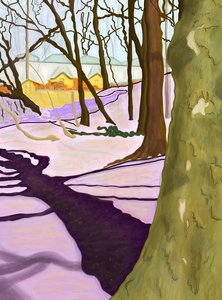 Colline avec crocus, Prospect Park (art numérique) - Evan Sklar