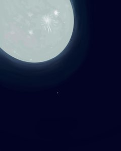 Lune et Saturne, vers 2020-24 (art numérique) - Evan Sklar