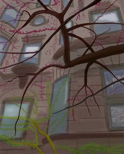 Prospect Parek West et Fifth Street, Brooklyn, 2017 (dessiné à la main sur un iPad avec un crayon Apple).