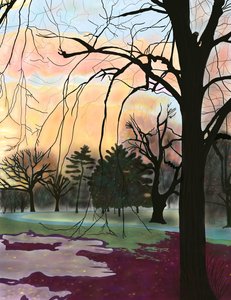 Prospect Park, arbres (art numérique)