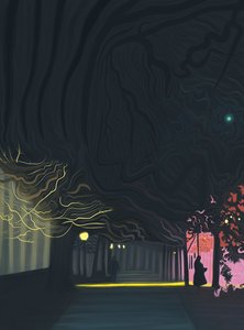 Trottoir, Prospect Park West, 6 heures du matin (art numérique)