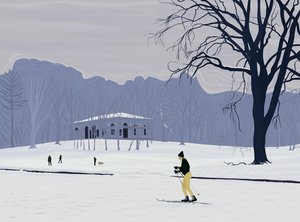 Skieur, Prospect Park , Brooklyn (art numérique) - Evan Sklar