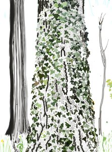 Arbre avec lierre (art numérique)
