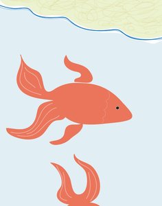 Two Goldfish In Bowl, 2015 (dessiné à la main sur un iPad avec un crayon Apple)