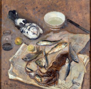 Nature morte Poisson et pigeon