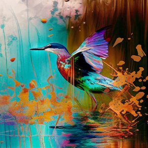 Oiseau abstrait, inspiration Claude Monet - F. Abderrahim